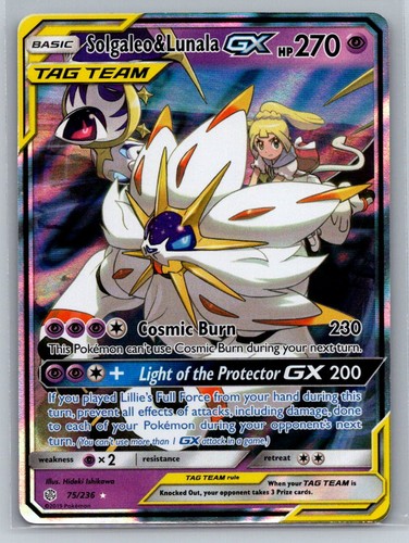 Solgaleo & Lunala GX 75/236 NM Holo Cosmic Eclipse Pokemon