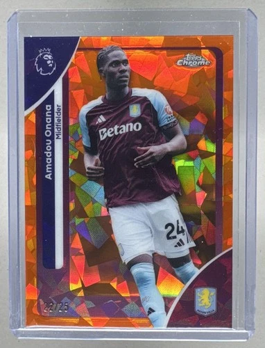 Amadou Onana 2026 Topps Chrome Sapphire Premier League #24 Orange Refractor /25