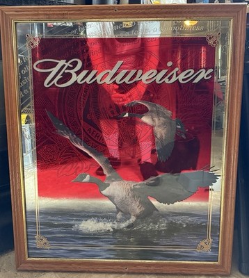 2001 Budweiser Bar Mirror Geese Duck Rare Beautiful Memorabilia Wall Decoration