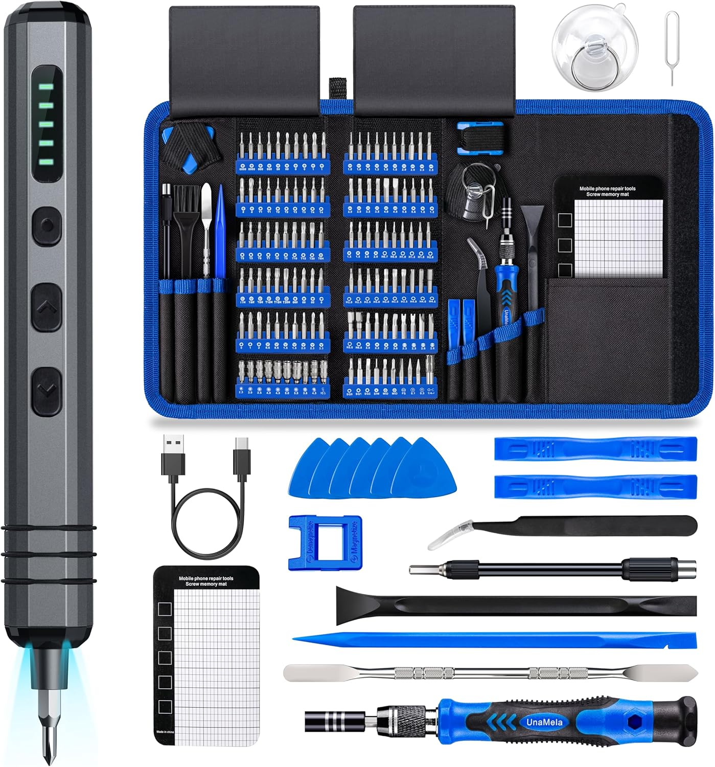 Mini Electric Screwdriver Set 140-IN-1:  Small Electric Screwdriver Cordless - 1