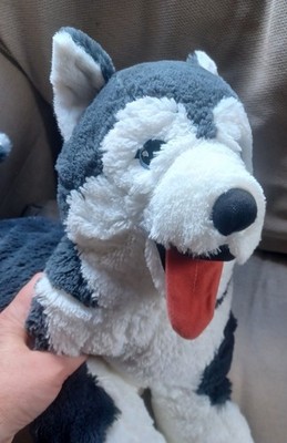 IKEA LIVLIG Siberian Husky Hund groß 57 cm/22,5 Zoll Plüschtier Stofftier grau & weiß 