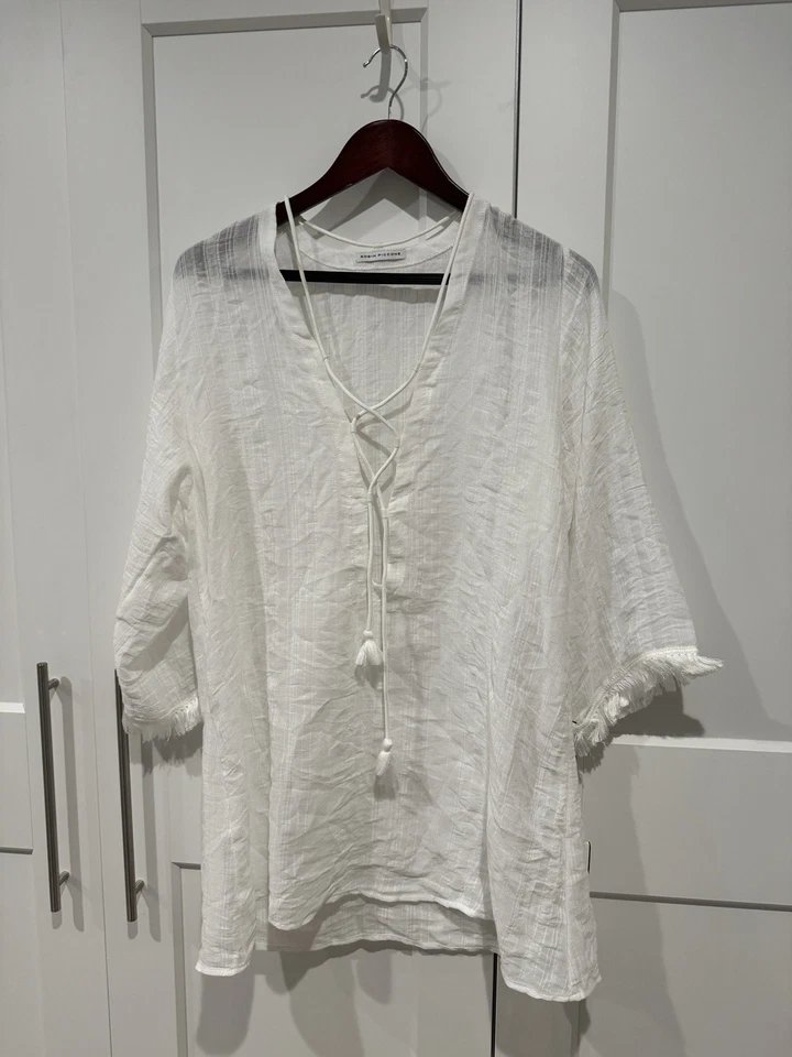 Robin Piccone Blanco Natación Encubrimiento/Túnica - Nuevo con Etiquetas Foto 2 de 4