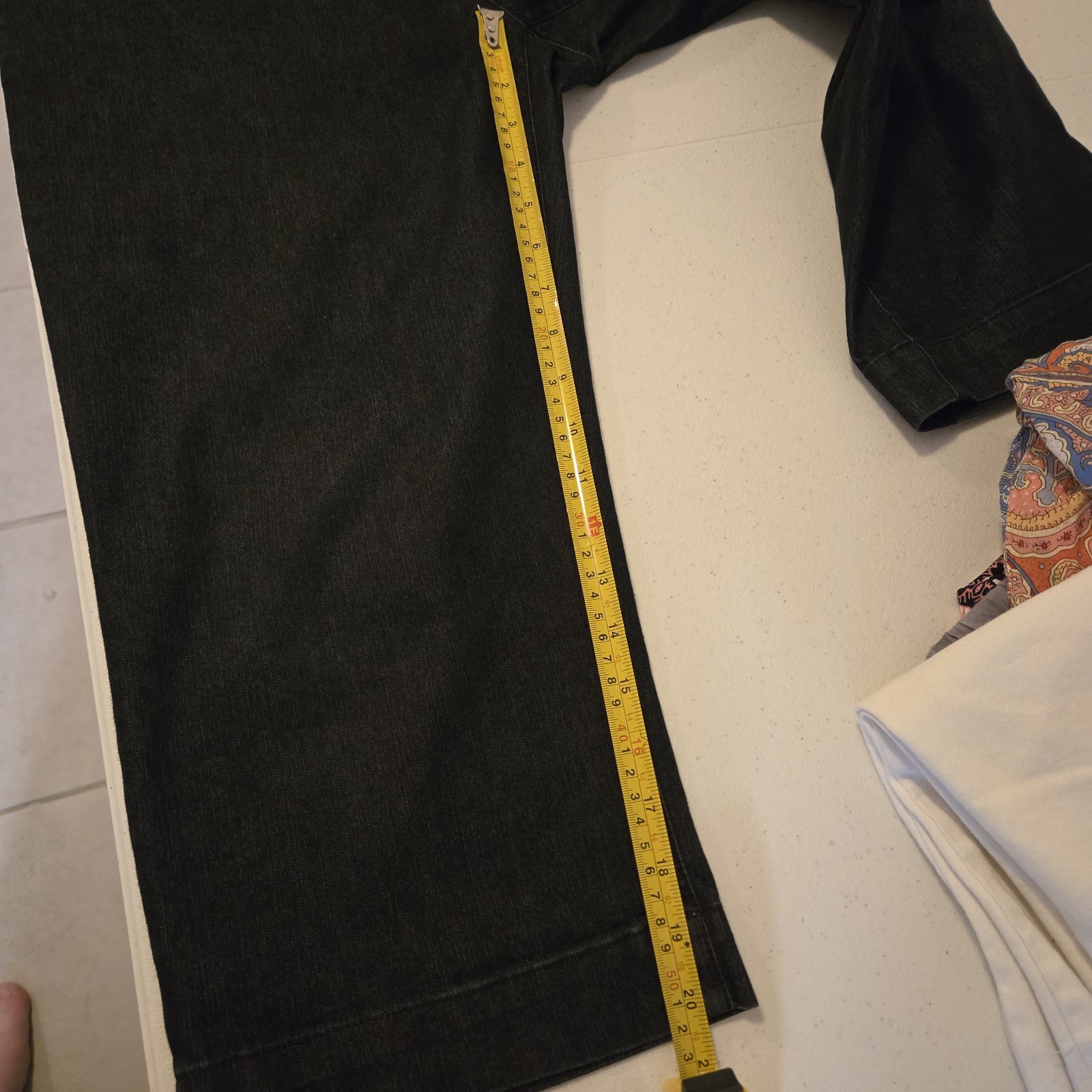 Apostrophe Black Stretch Cropped Denim Button Wai… - image 10