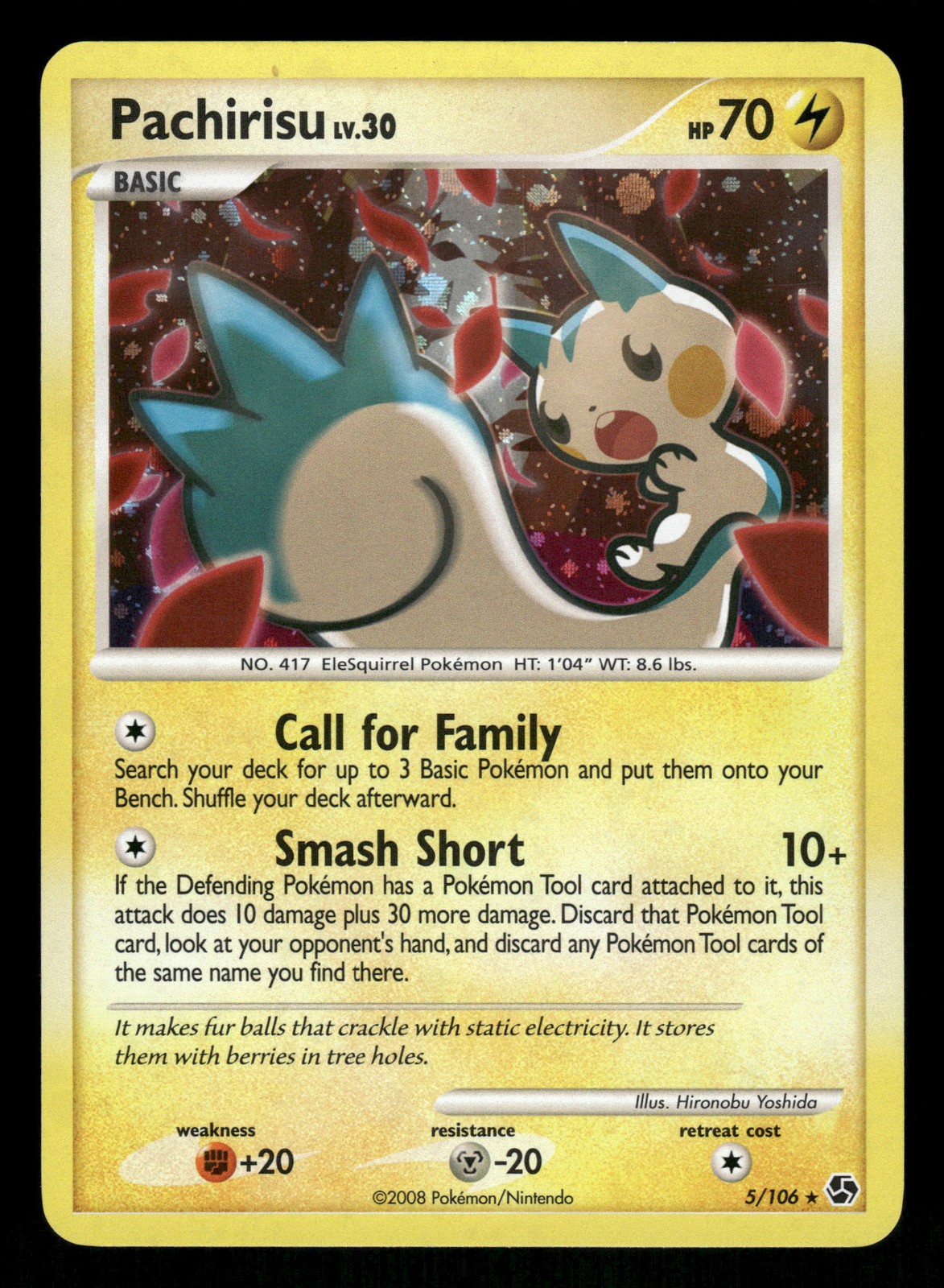 Pokemon Pachirisu Holo Rare Great Encounters 5/106 LP Holo