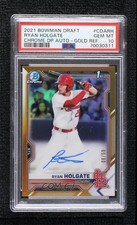 2021 Bowman Draft Chrome Pick Gold Refractor 8/50 Ryan Holgate PSA 10 Auto 1o5e