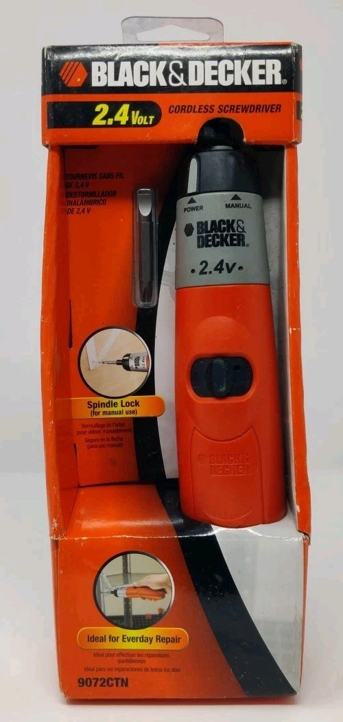 Black & Decker Cordless Screwdriver Model #9072 Rechargeable 2.4v