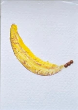 aceo original mixed media art "Banana"