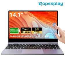 Used  14.1" Portable Monitor with Keyboard Touch Screen FHD 10800mAh Wireless