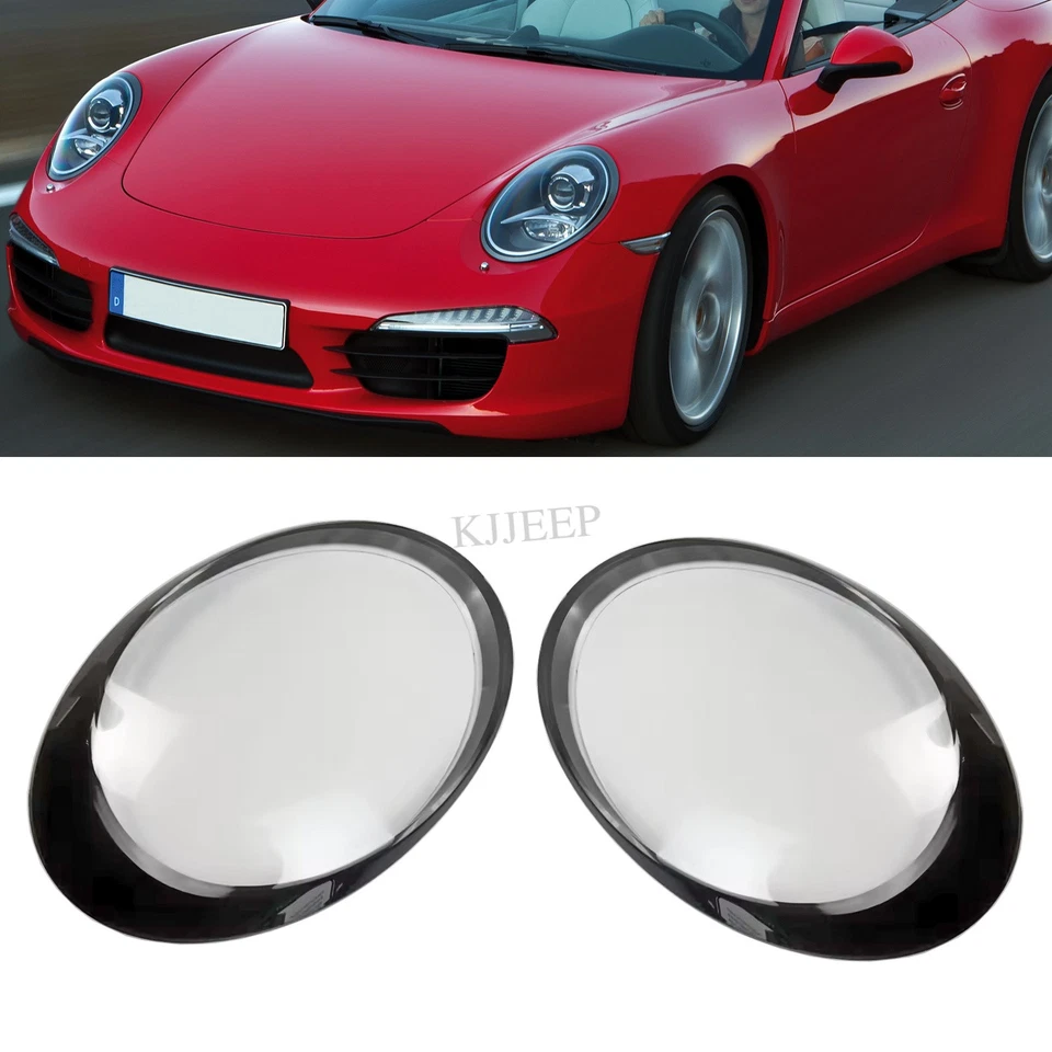 For Porsche 911 997 2006-2012 Headlight Headlamp Clear Lens Covers Left+Right - image 2 of 4