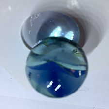 Glass Swirl Toy Marble, Blue  Clear, Ages 3-4 Years to 17 Years  Up