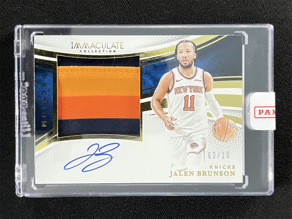 2024-25 Panini Immaculate Collection Jalen Brunson Gold Premium Patch Auto /10 view 1