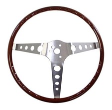 Steering Wheel Woodgrain 15 Walnut With 4-hole Spokes For 3-bolt Hubs