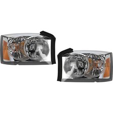 Halogen Headlight Set For 2005 Dodge Dakota Left Right W Bulbs Pair Halogen Headlight Set For 2005 Dodge Dakota Left Right W Bulbs Pair