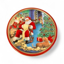 Royal Dansk Santa Checking His List Metal Butter Cookie Tin Christmas Holiday