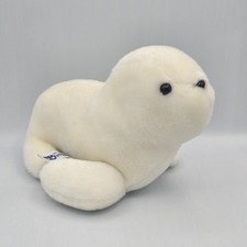 1987 Sea World Seal Plush Artic White Stuffed Animal Toy 8"