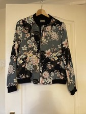 Lightweight Oasis Women’s Bomber Jacket Floral Pattern Size 10
