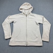 Carhartt Hoodie Jacket Womens Medium Cream Full Zip Fleece Sweatshirt Logo Coat