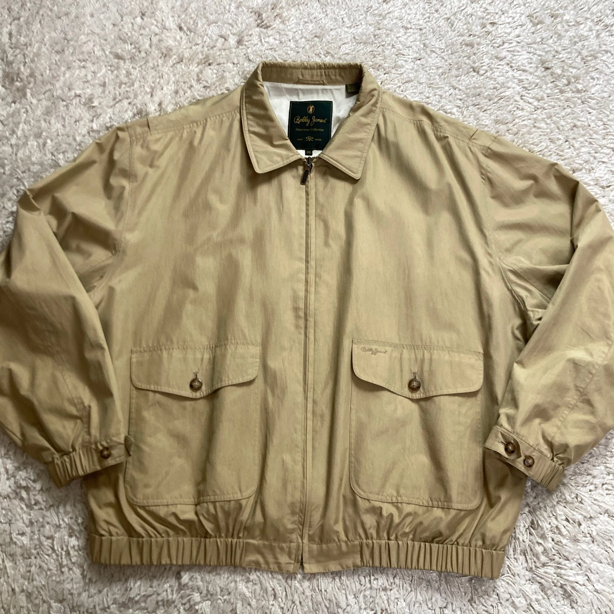 Veste De Sport Bobby Jones En Soie Marine – Fermeture éclair – Taille L – Neuve Avec étiquettes