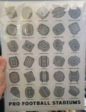 Pop Chart FOOTBALL STADIUMS SCRATCH-OFF CHART 12" x 16"