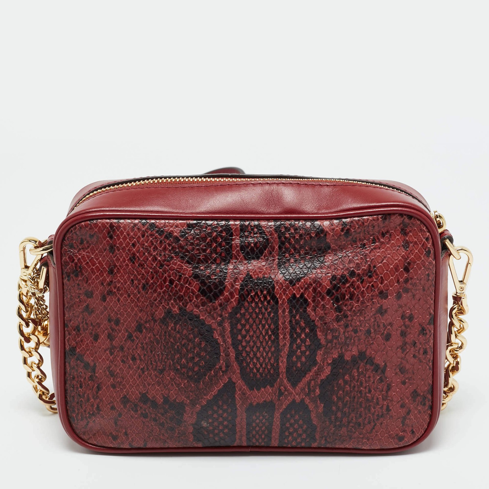 Michael Kors Red Python Embossed and Leather Jet … - image 4