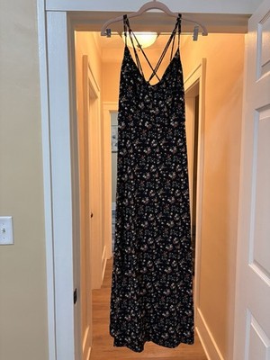 Nine Britton Black Multicolor Floral Strappy Sleeveless Maxi Dress - LP |  eBay