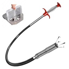 63 Inch Drain Snake Hair Clog Remover Drain Auger Hair Catcher for Kitchen