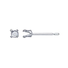 Ten 3mm Round Snap Set Sterling Silver 4-Prong Settings Post Earring Tite