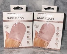  2 Finishing Touch Flawless Pure Clean Makeup Remover Facial Mitts Glove 7-Pack