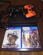 Play Station 4 Slim 1 TB with 2 Controllers and Games Tested Working