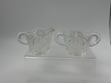 Vintage EAPG Imperial Glass Childs Creamer  Sugar Bowl Pressed Glass