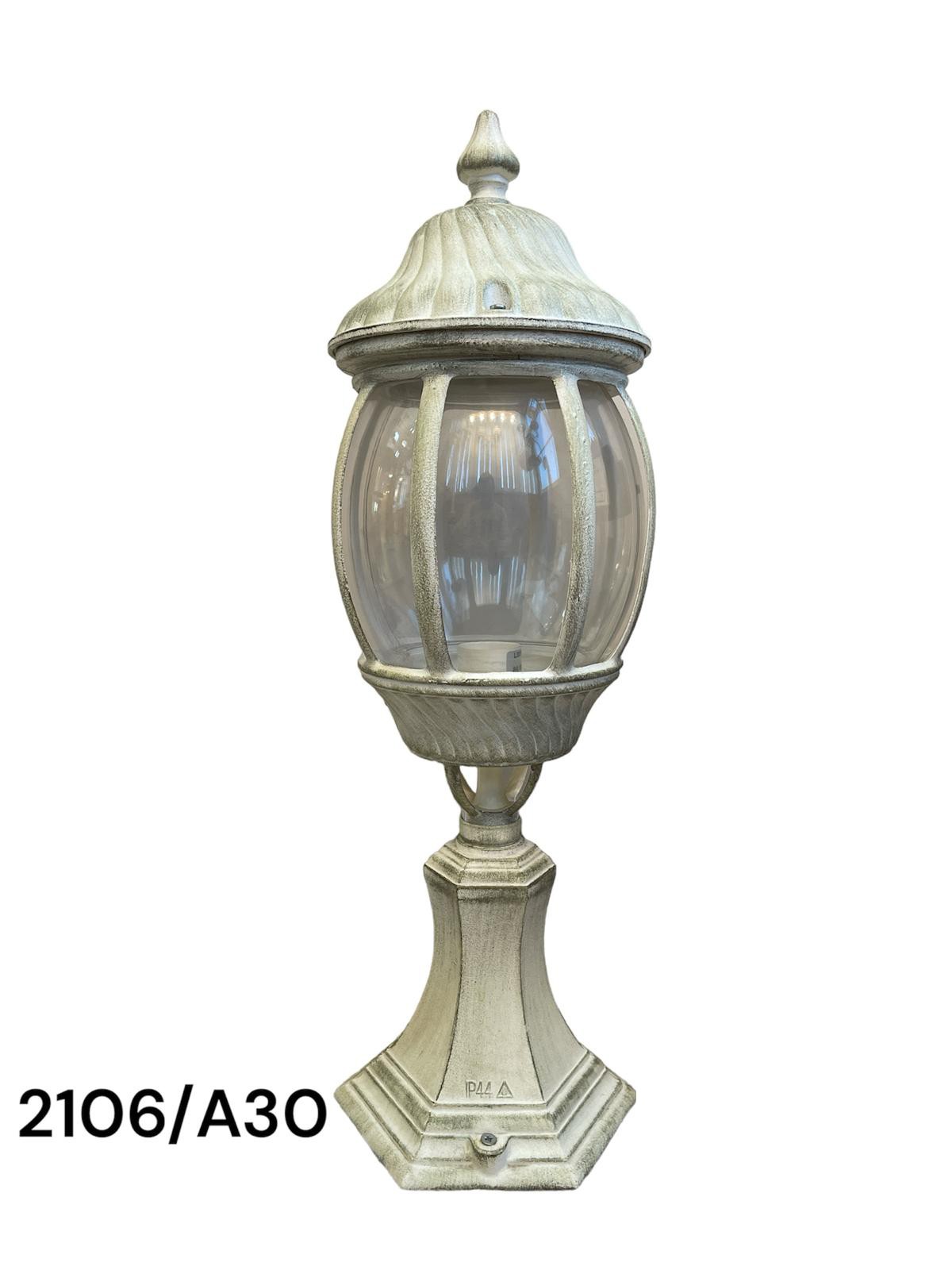 Lanterna Bianca Giardino Alluminio Pressofuso Lampada da Terra Palo