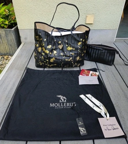 Maison Mollerus Saxon Bag Zurich Limited Edition Shopper Bag Black/Gold