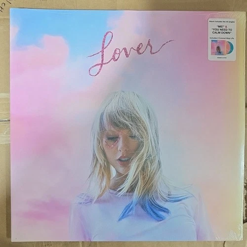 Taylor Swift - Lover Record, 2019 Pink Blue Vinyl LP NEW Sealed