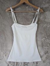 Blooming Marvellous White Maternity Nursing Cami Top Drop Clips Sz UK 8 Stretch