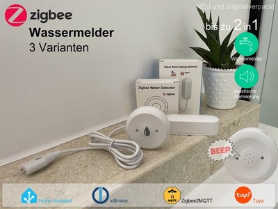 Zigbee2MQTT ioB HA Smart Home Wassersensor, Wasserstandüberwachung, akus. Sirene