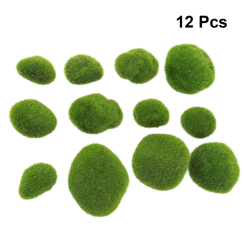 12 Pcs Simulazione Moss Stone Plant Decoration per acquari e terrari Glass Jar