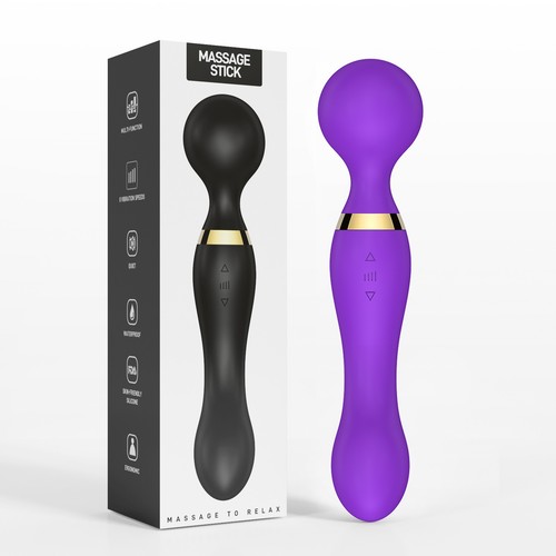 Massaggiatore corpo schiena collo glutei vibrante ricaricabile viola - Foto 5 di 6