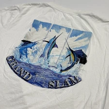 Guy Harvey Shirt Mens XL White Grand Slam Fishing Marlin Graphic Tee Ocean