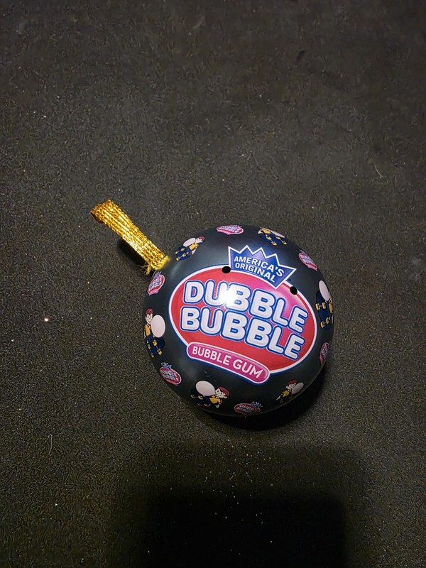 Vintage Double Dubble Bubble Gum Tin Holiday Christmas Tree Ornament 2.5"