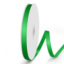 Double Faced Green Satin Ribbon 3/8 Inch x 50 Yards, Polyester Gift Wrap Bow DIY