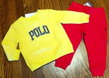 POLO RALPH LAUREN AUTHENTIC BOYS BRAND NEW ORIGINAL 2Pc SET SWEATSUIT Sz 18M NWT