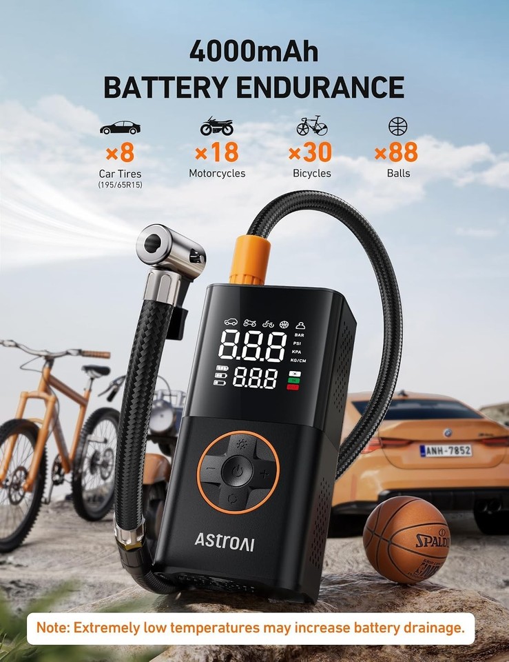 AstroAI AstroAI L7 Tire Inflator Portable Air Compressor,150 PSI ...