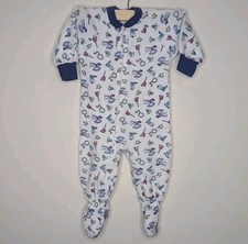 Vintage Carters Boys Cowboy Fleece Soft Toddler Zip Footie Pajamas 18mos