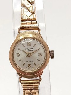 Pajova Vintage 9ct Yellow Gold Ladies Watch Mechanical Swiss Made Hallmarked