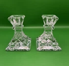 Waterford Candlesticks Lead Crystal Vintage Lismore Clear Square 3" Base 4" Tall
