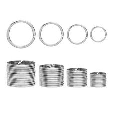 40 Pack 4 Sizes Metal Round Split Key Chains Rings for Home Car Dog Tag