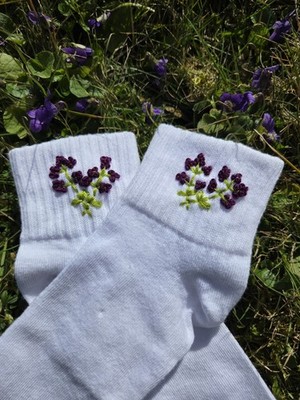 Handbestickte Socken, Handmade, Muttertagsgeschenk, Bestickte Socken, Geschenk