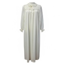 Miss Elaine Vintage 60s Ivory Lace Nylon Peignoir Nightgown Small Bridal