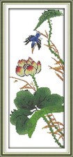Happy Forever 11CT Stamped Cross Stitch, H281 Summer Lotus, Size 9''x21''