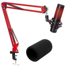 Hyper x QuadCast Boom Arm - Upgraded Red Boom Arm for HyperX QuadCast with Qu...